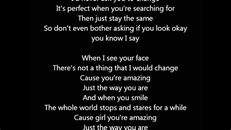 bruno mars just the way you are letra
